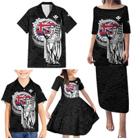 Personalized Hawaii King Kamehameha Family Matching Puletasi and Hawaiian Shirt Flag Polynesian Pattern