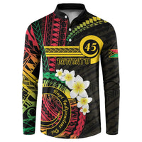 Vanuatu Independence Day Button Sweatshirt Yumi 46th Hapi Indipendens Dei LT01 Black - Polynesian Pride