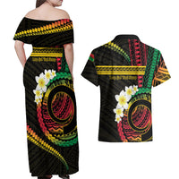 Vanuatu Independence Day Couples Matching Off Shoulder Maxi Dress and Hawaiian Shirt Yumi 46th Hapi Indipendens Dei LT01 - Polynesian Pride