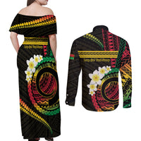Vanuatu Independence Day Couples Matching Off Shoulder Maxi Dress and Long Sleeve Button Shirt Yumi 46th Hapi Indipendens Dei LT01 - Polynesian Pride