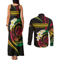 Vanuatu Independence Day Couples Matching Tank Maxi Dress and Long Sleeve Button Shirt Yumi 46th Hapi Indipendens Dei LT01 - Polynesian Pride
