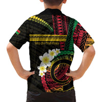 Vanuatu Independence Day Family Matching Off The Shoulder Long Sleeve Dress and Hawaiian Shirt Yumi 46th Hapi Indipendens Dei LT01 - Polynesian Pride