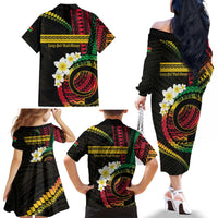 Vanuatu Independence Day Family Matching Off The Shoulder Long Sleeve Dress and Hawaiian Shirt Yumi 45th Hapi Indipendens Dei LT01