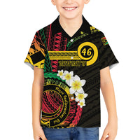 Vanuatu Independence Day Family Matching Off The Shoulder Long Sleeve Dress and Hawaiian Shirt Yumi 46th Hapi Indipendens Dei LT01 Son's Shirt Black - Polynesian Pride