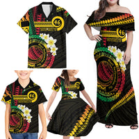 Vanuatu Independence Day Family Matching Off Shoulder Maxi Dress and Hawaiian Shirt Yumi 46th Hapi Indipendens Dei LT01 - Polynesian Pride