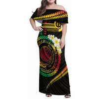 Vanuatu Independence Day Family Matching Off Shoulder Maxi Dress and Hawaiian Shirt Yumi 45th Hapi Indipendens Dei LT01