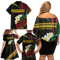 Vanuatu Independence Day Family Matching Off Shoulder Short Dress and Hawaiian Shirt Yumi 45th Hapi Indipendens Dei LT01