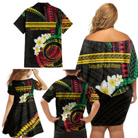 Vanuatu Independence Day Family Matching Off Shoulder Short Dress and Hawaiian Shirt Yumi 46th Hapi Indipendens Dei LT01 - Polynesian Pride