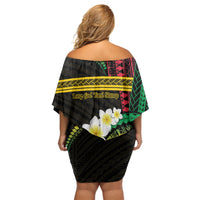 Vanuatu Independence Day Family Matching Off Shoulder Short Dress and Hawaiian Shirt Yumi 46th Hapi Indipendens Dei LT01 - Polynesian Pride