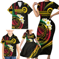 Vanuatu Independence Day Family Matching Short Sleeve Bodycon Dress and Hawaiian Shirt Yumi 46th Hapi Indipendens Dei LT01 - Polynesian Pride
