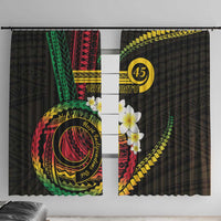 Vanuatu Independence Day Window Curtain Yumi 46th Hapi Indipendens Dei LT01 With Hooks Black - Polynesian Pride