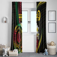 Vanuatu Independence Day Window Curtain Yumi 46th Hapi Indipendens Dei LT01 With Grommets Black - Polynesian Pride