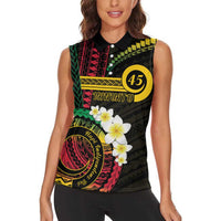 Vanuatu Independence Day Women Sleeveless Polo Shirt Yumi 45th Hapi Indipendens Dei LT01