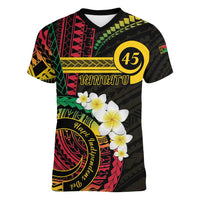 Vanuatu Independence Day Women V-Neck T-Shirt Yumi 45th Hapi Indipendens Dei LT01