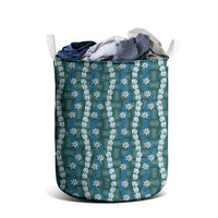 Pikake Maile Tiare Lei Laundry Basket Polu Lauhala Pattern