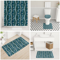 Pikake Maile Tiare Lei Bathroom Set Polu Lauhala Pattern