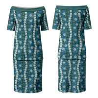 Pikake Maile Tiare Lei Couples Matching Puletasi and Hawaiian Shirt Polu Lauhala Pattern LT01 - Polynesian Pride