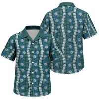 Pikake Maile Tiare Lei Family Matching Tank Maxi Dress and Hawaiian Shirt Polu Lauhala Pattern LT01 Son's Shirt Blue - Polynesian Pride
