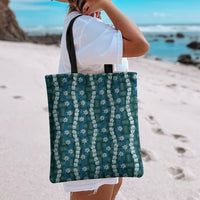Pikake Maile Tiare Lei Tote Bag Polu Lauhala Pattern