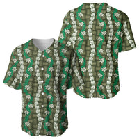 Pikake Maile Tiare Lei Baseball Jersey Omaomao Lauhala Pattern