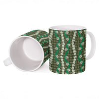 Pikake Maile Tiare Lei Ceramic Mug Omaomao Lauhala Pattern