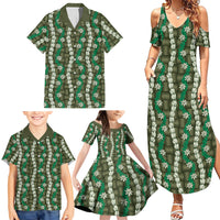 Pikake Maile Tiare Lei Family Matching Summer Maxi Dress and Hawaiian Shirt Omaomao Lauhala Pattern LT01 - Polynesian Pride