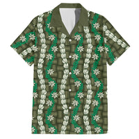 Pikake Maile Tiare Lei Hawaiian Shirt Omaomao Lauhala Pattern LT01 Green - Polynesian Pride