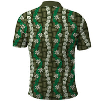 Pikake Maile Tiare Lei Polo Shirt Omaomao Lauhala Pattern
