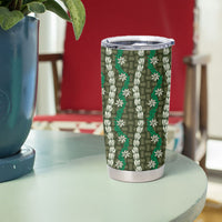 Pikake Maile Tiare Lei Tumbler Cup Omaomao Lauhala Pattern