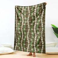 Pikake Maile Tiare Lei Blanket Natural Lauhala Pattern