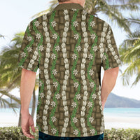 Pikake Maile Tiare Lei Hawaiian Shirt Natural Lauhala Pattern LT01 - Polynesian Pride