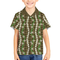 Pikake Maile Tiare Lei Hawaiian Shirt Natural Lauhala Pattern LT01 - Polynesian Pride