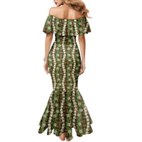 Pikake Maile Tiare Lei Mermaid Dress Natural Lauhala Pattern LT01 - Polynesian Pride