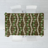Pikake Maile Tiare Lei Tablecloth Natural Lauhala Pattern
