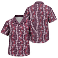 Pikake Maile Tiare Lei Family Matching Tank Maxi Dress and Hawaiian Shirt Akala Lauhala Pattern LT01 Son's Shirt Pink - Polynesian Pride