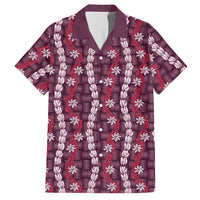 Pikake Maile Tiare Lei Hawaiian Shirt Akala Lauhala Pattern LT01 Pink - Polynesian Pride