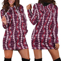 Pikake Maile Tiare Lei Hoodie Dress Akala Lauhala Pattern