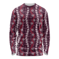Pikake Maile Tiare Lei Long Sleeve Shirt Akala Lauhala Pattern