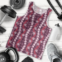 Pikake Maile Tiare Lei Men Tank Top Akala Lauhala Pattern