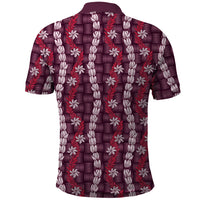 Pikake Maile Tiare Lei Polo Shirt Akala Lauhala Pattern LT01 - Polynesian Pride