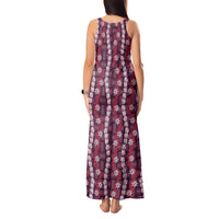 Pikake Maile Tiare Lei Tank Maxi Dress Akala Lauhala Pattern LT01 - Polynesian Pride
