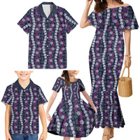 Pikake Maile Tiare Lei Family Matching Mermaid Dress and Hawaiian Shirt Poni Lauhala Pattern LT01 - Polynesian Pride