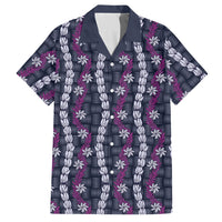 Pikake Maile Tiare Lei Hawaiian Shirt Poni Lauhala Pattern LT01 Purple - Polynesian Pride