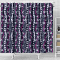 Pikake Maile Tiare Lei Shower Curtain Poni Lauhala Pattern