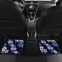 Hawaiian Hibiscus Tribal Floral Blue Car Mats Polynesian Tapa Pattern - Polynesian Pride