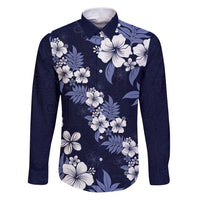Hawaiian Hibiscus Tribal Floral Blue Family Matching Puletasi and Hawaiian Shirt Polynesian Tapa Pattern - Polynesian Pride