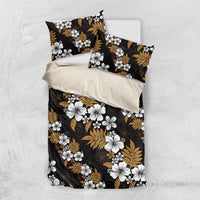 Hawaiian Hibiscus Tribal Floral Brown Bedding Set Polynesian Tapa Pattern - Polynesian Pride