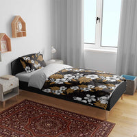 Hawaiian Hibiscus Tribal Floral Brown Bedding Set Polynesian Tapa Pattern - Polynesian Pride