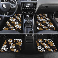 Hawaiian Hibiscus Tribal Floral Brown Car Mats Polynesian Tapa Pattern - Polynesian Pride