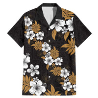 Hawaiian Hibiscus Tribal Floral Brown Family Matching Mermaid Dress and Hawaiian Shirt Polynesian Tapa Pattern - Polynesian Pride